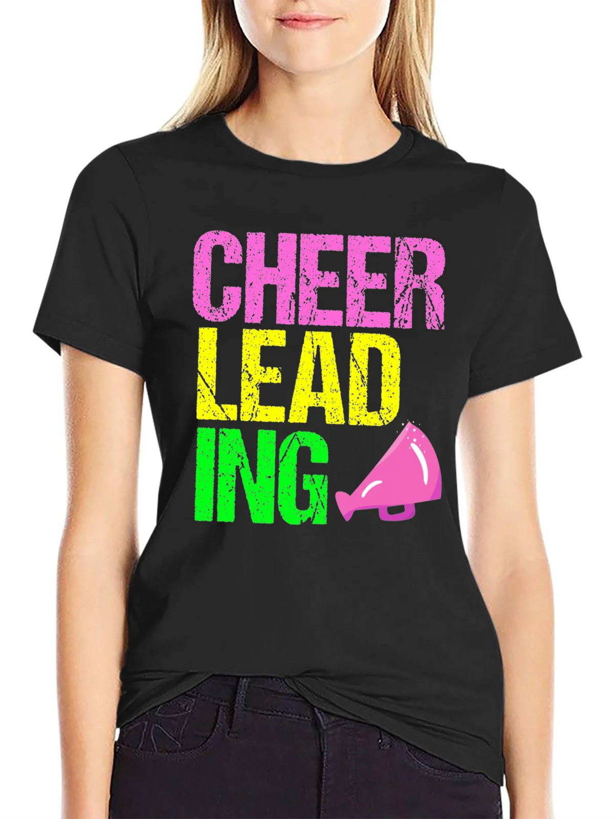 Cheerleading Graphic Tee - Black product image 2