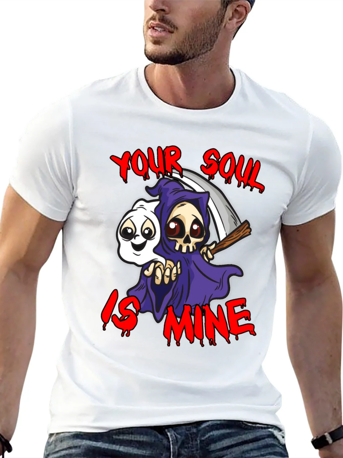 Grim Reaper Your Soul is Mine Graphic T-Shirt product image 8