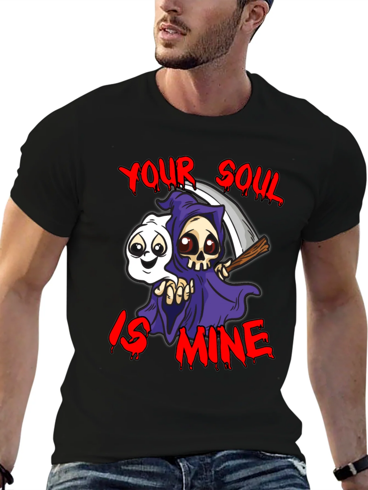 Grim Reaper Your Soul is Mine Graphic T-Shirt product image 4