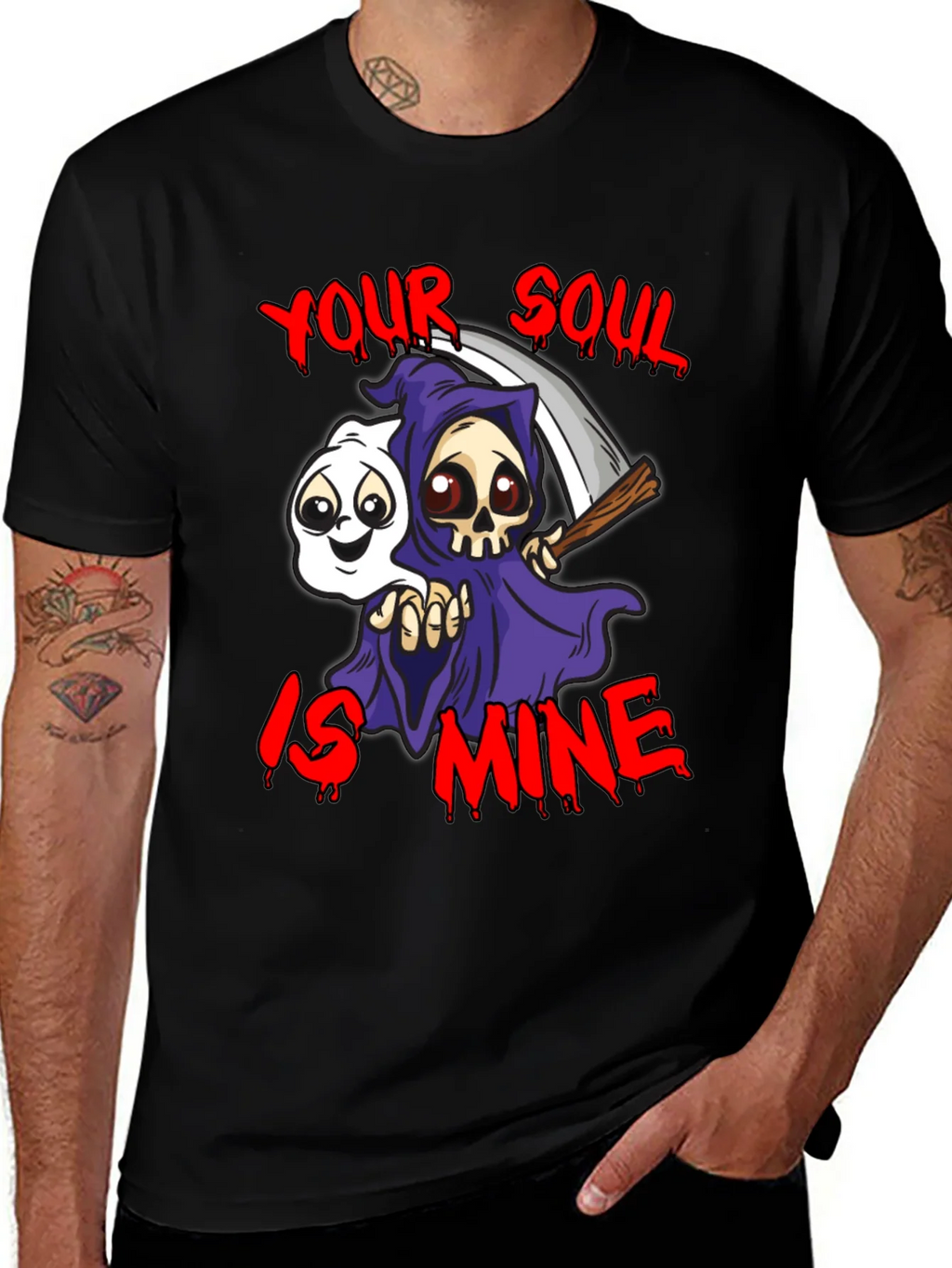 Grim Reaper Your Soul is Mine Graphic T-Shirt product image 1