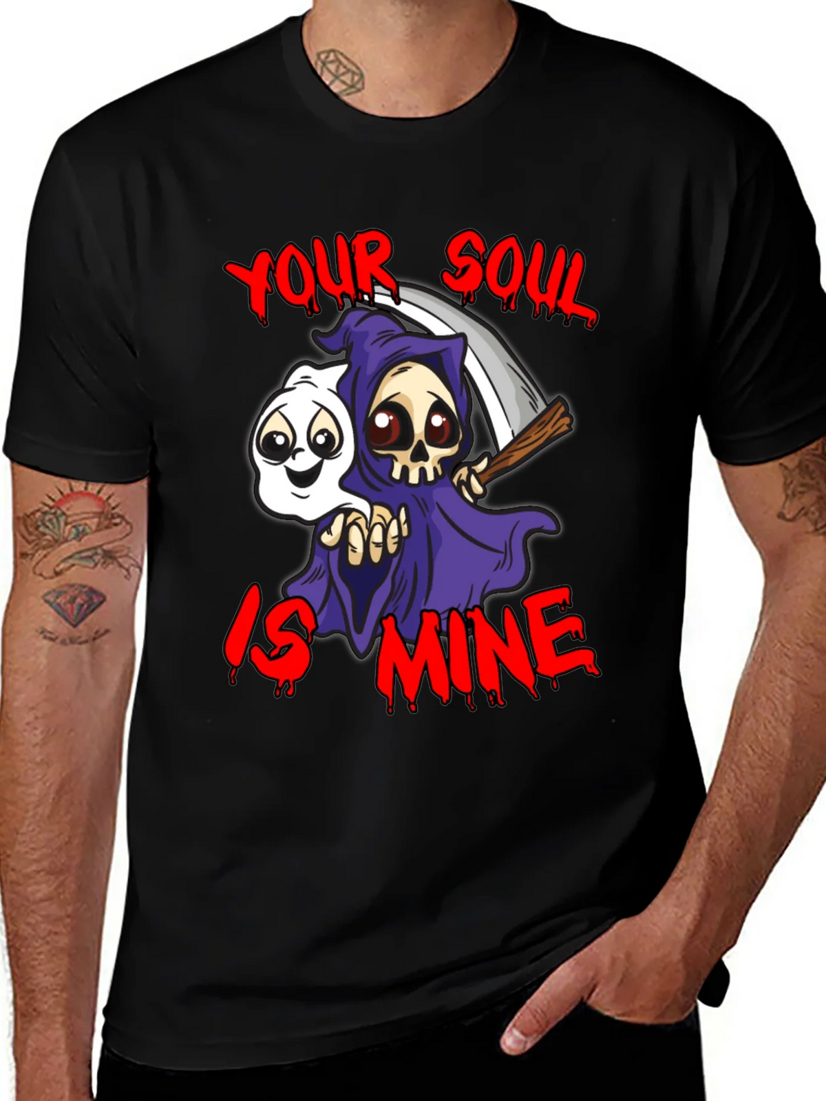Grim Reaper Your Soul is Mine Graphic T-Shirt product image 1