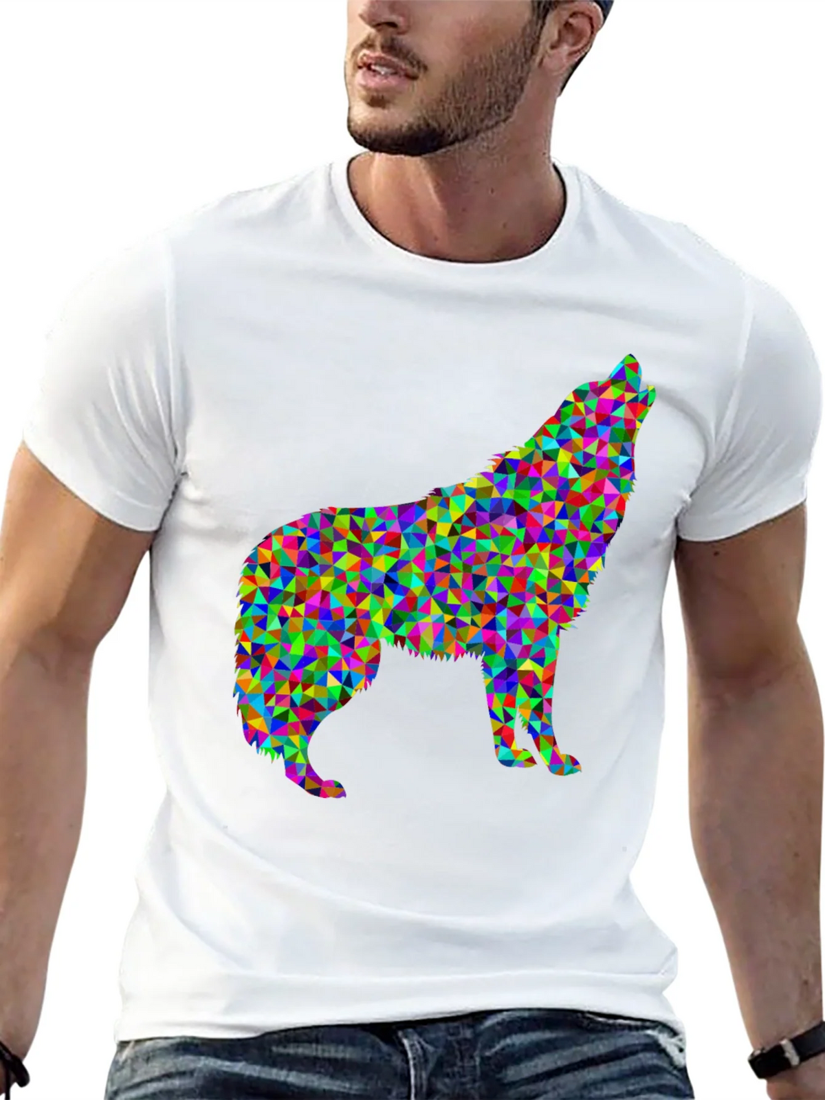 Abstract Wolf Graphic Tee - Modern Geometric Design product image 12