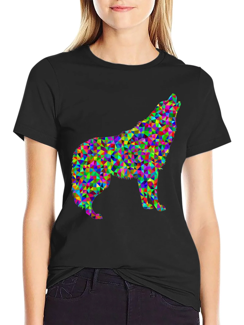 Abstract Wolf Graphic Tee - Modern Geometric Design product image 2