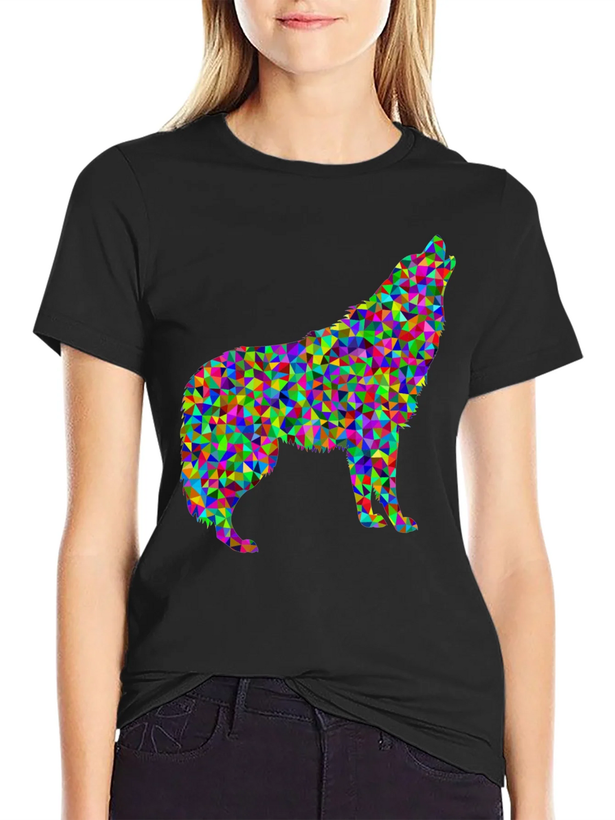 Abstract Wolf Graphic Tee - Modern Geometric Design product image 2