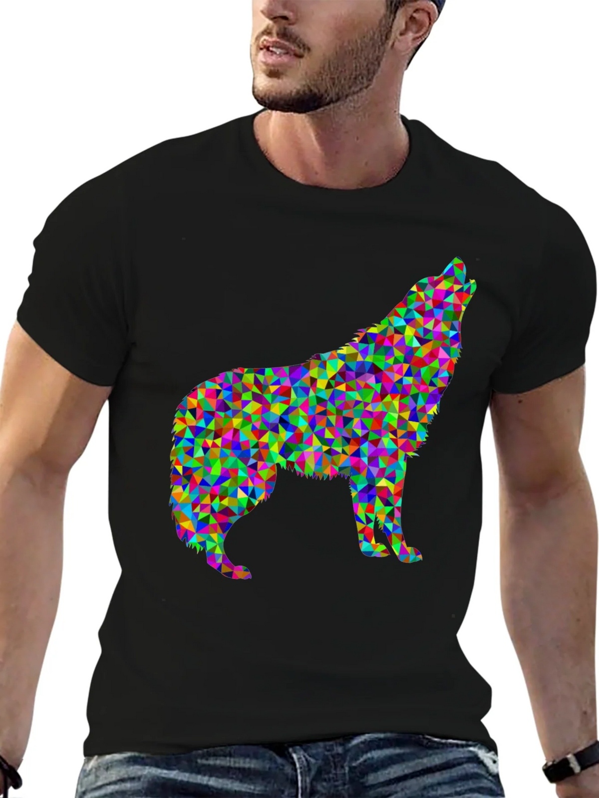 Abstract Wolf Graphic Tee - Modern Geometric Design product image 6