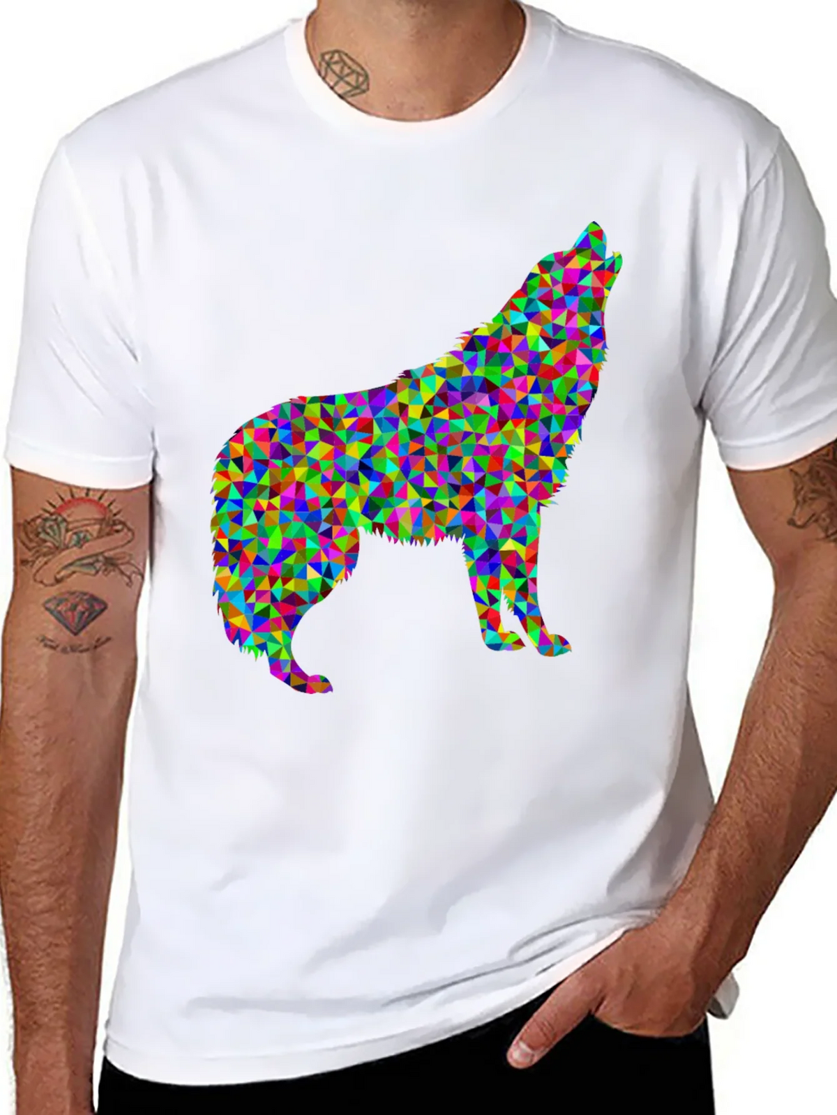 Abstract Wolf Graphic Tee - Modern Geometric Design product image 7