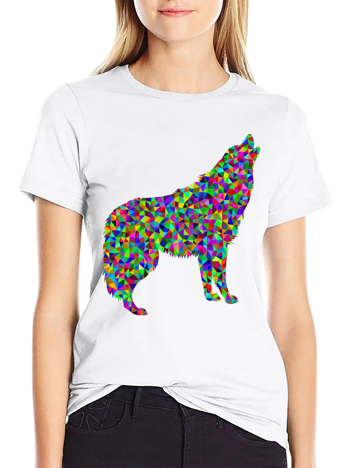 Abstract Wolf Graphic Tee - Modern Geometric Design product image 8