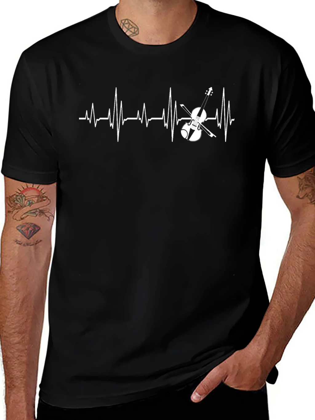 Violin Heartbeat Graphic Tee - Musicians T-Shirt product image 1