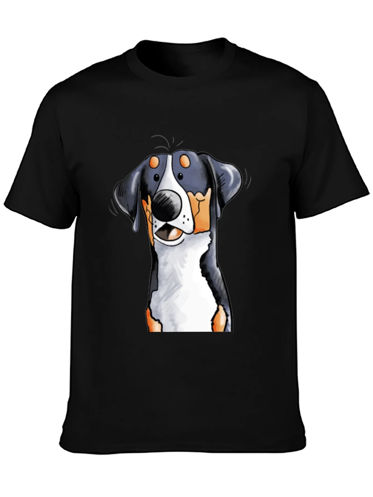 Cartoon Dog Graphic Tee - Black T-Shirt product image 2