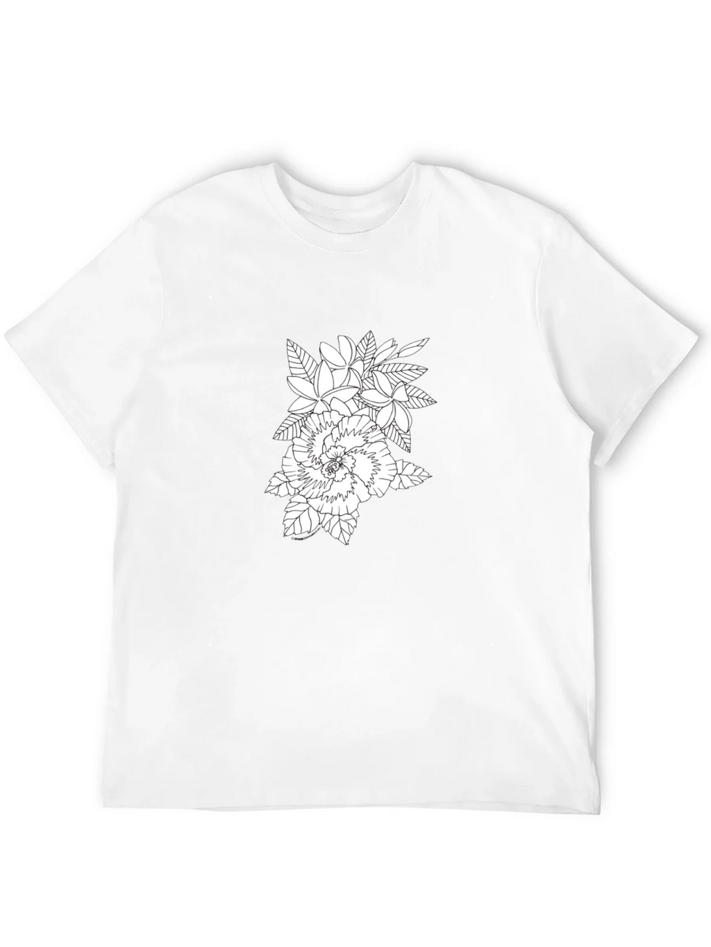 Floral Print Black Crew Neck T-Shirt product image 6