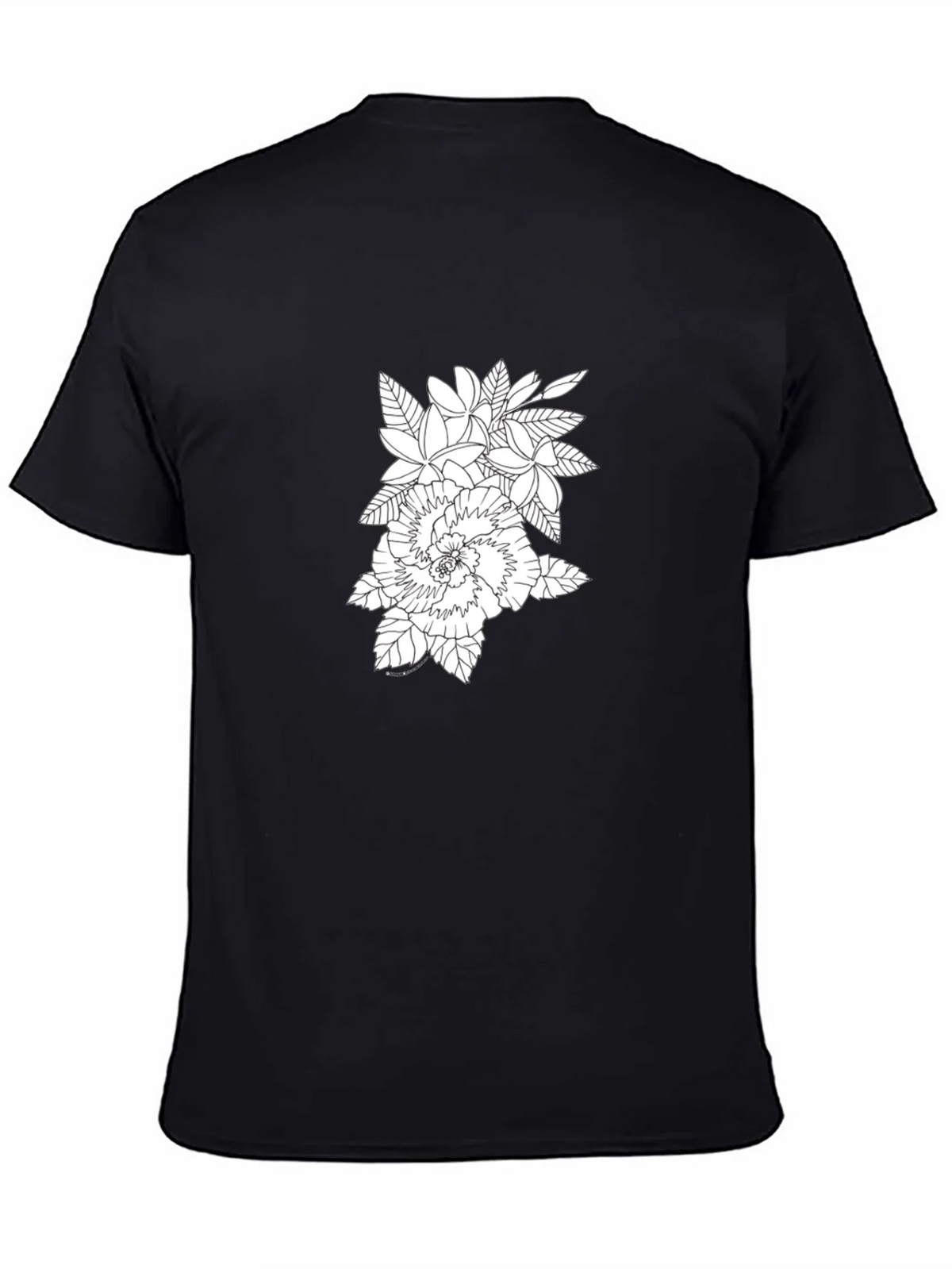 Floral Print Black Crew Neck T-Shirt product image 2