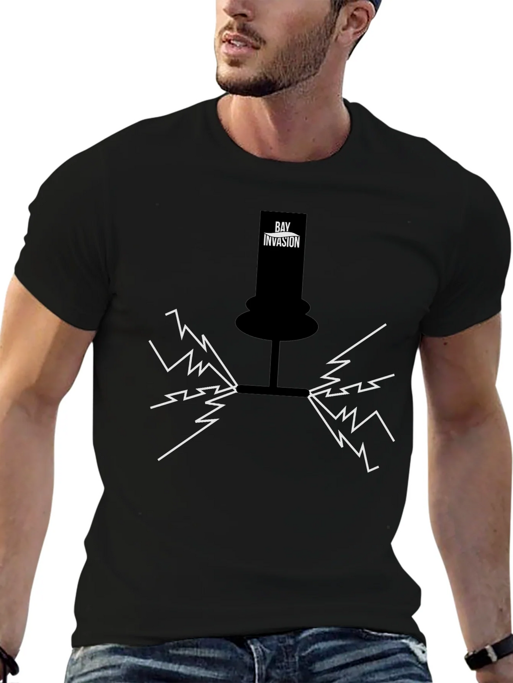 Bay Invasion Black Graphic T-Shirt product image 6