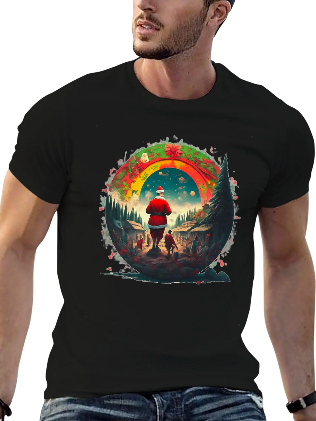 Festive Santa Claus T-Shirt product image 5