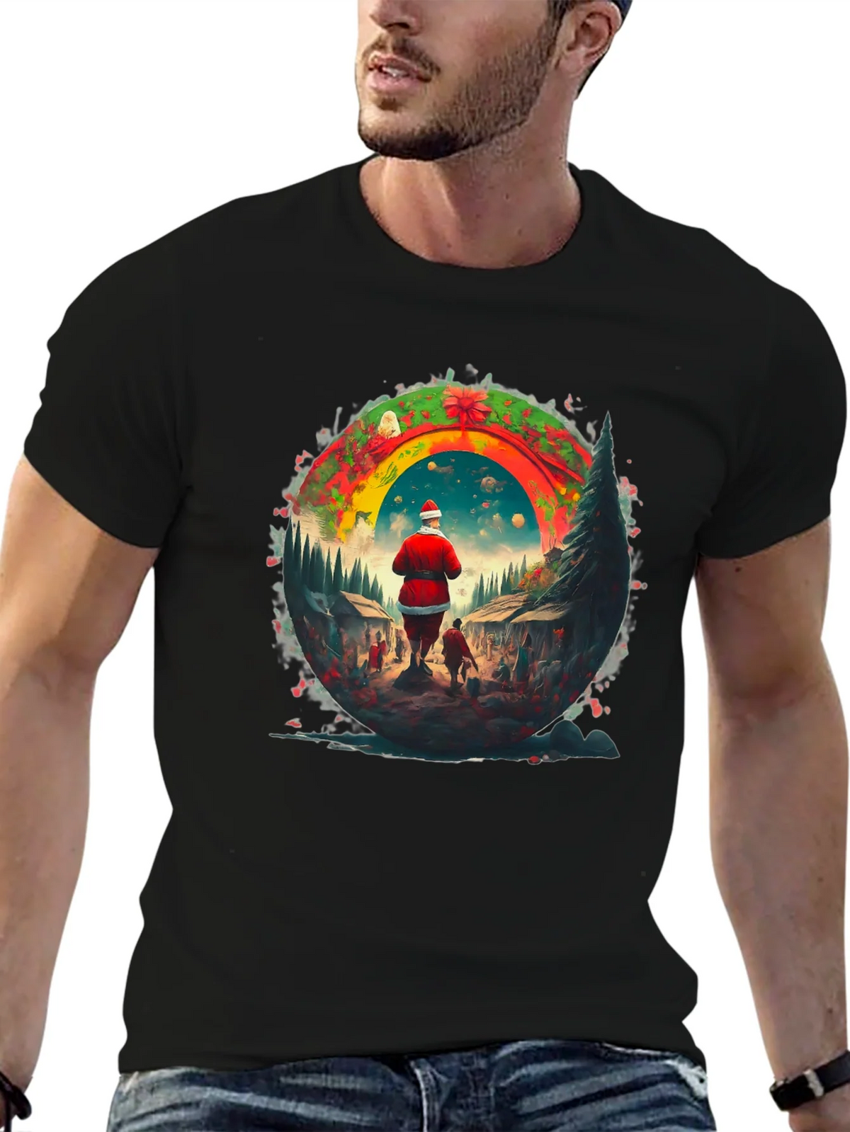 Festive Santa Claus T-Shirt product image 5