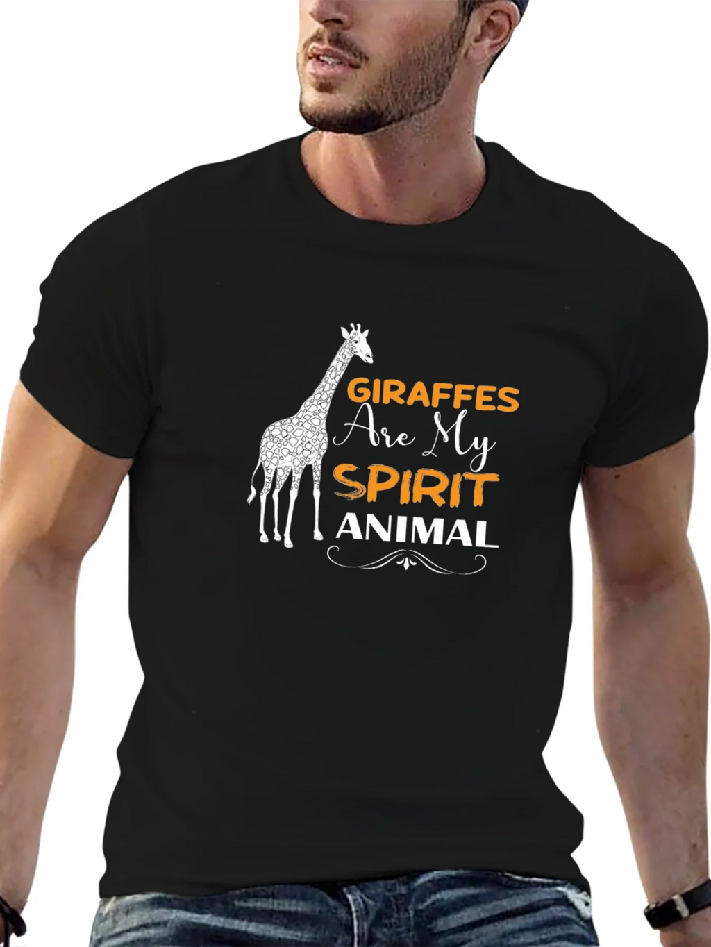Giraffe Spirit Animal Graphic Tee - Black product image 6