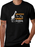Giraffe Spirit Animal Graphic Tee - Black product image 1