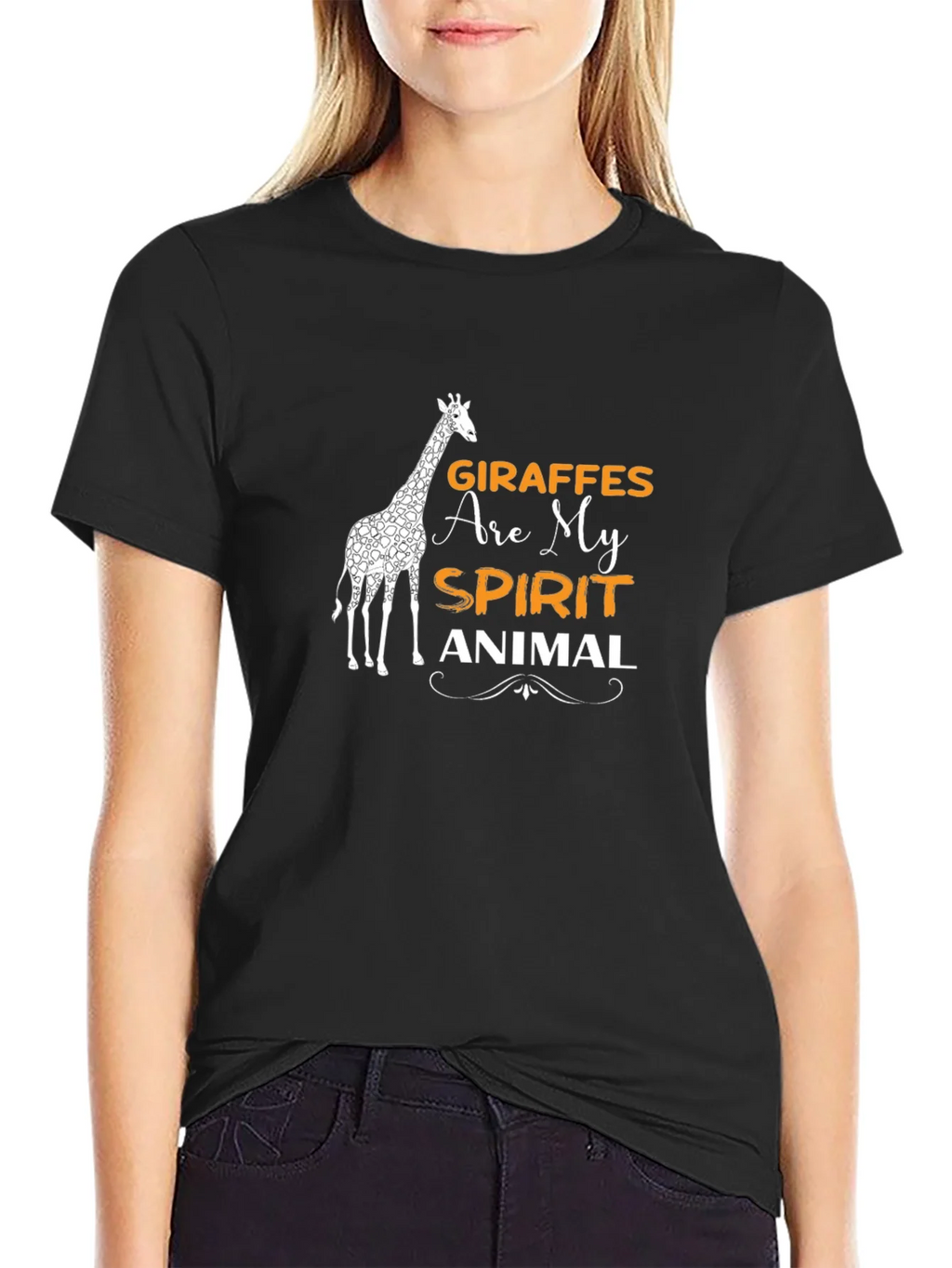 Giraffe Spirit Animal Graphic Tee - Black product image 2