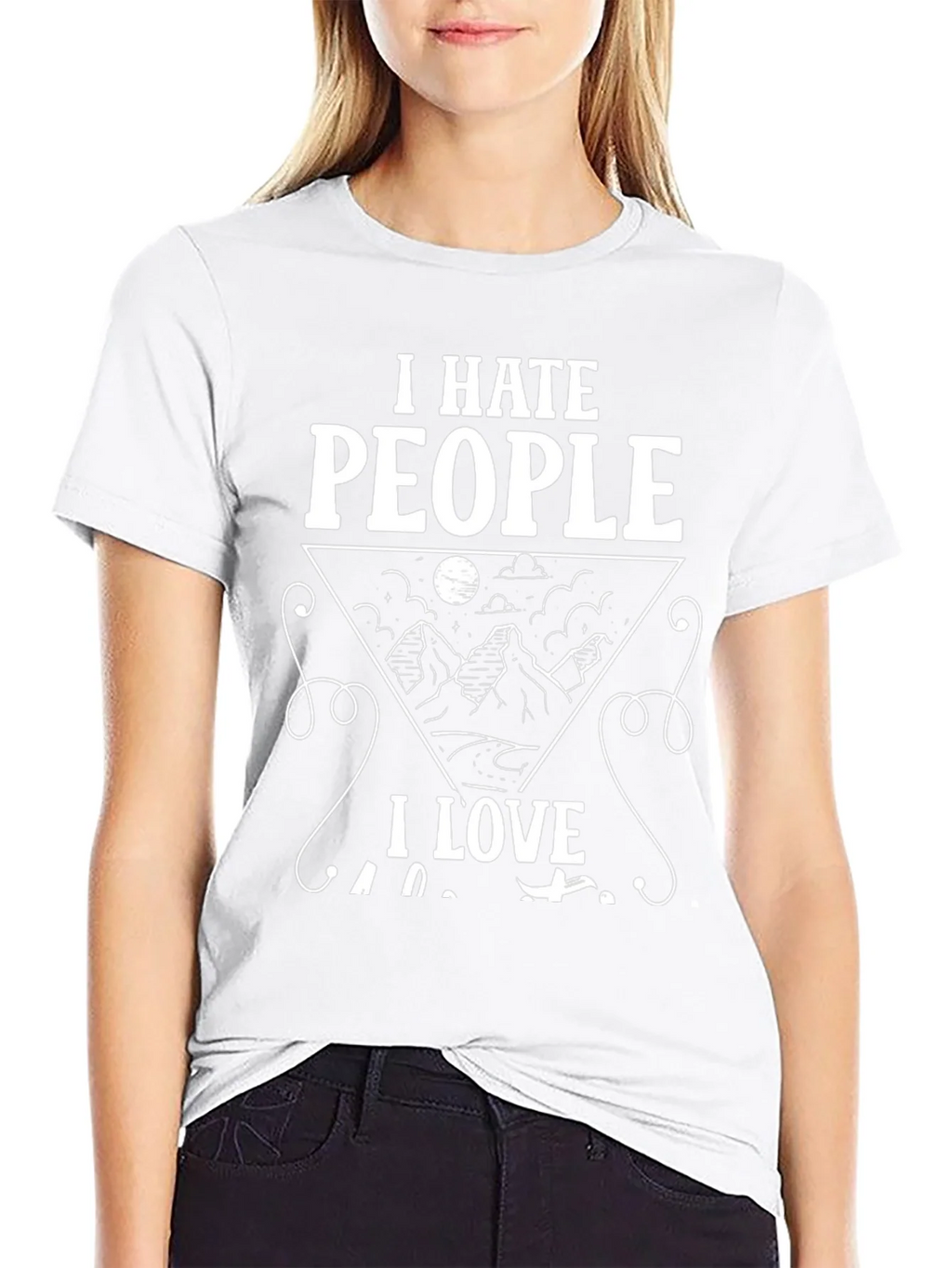 I Hate People I Love Camping Black Graphic T-Shirt product image 8