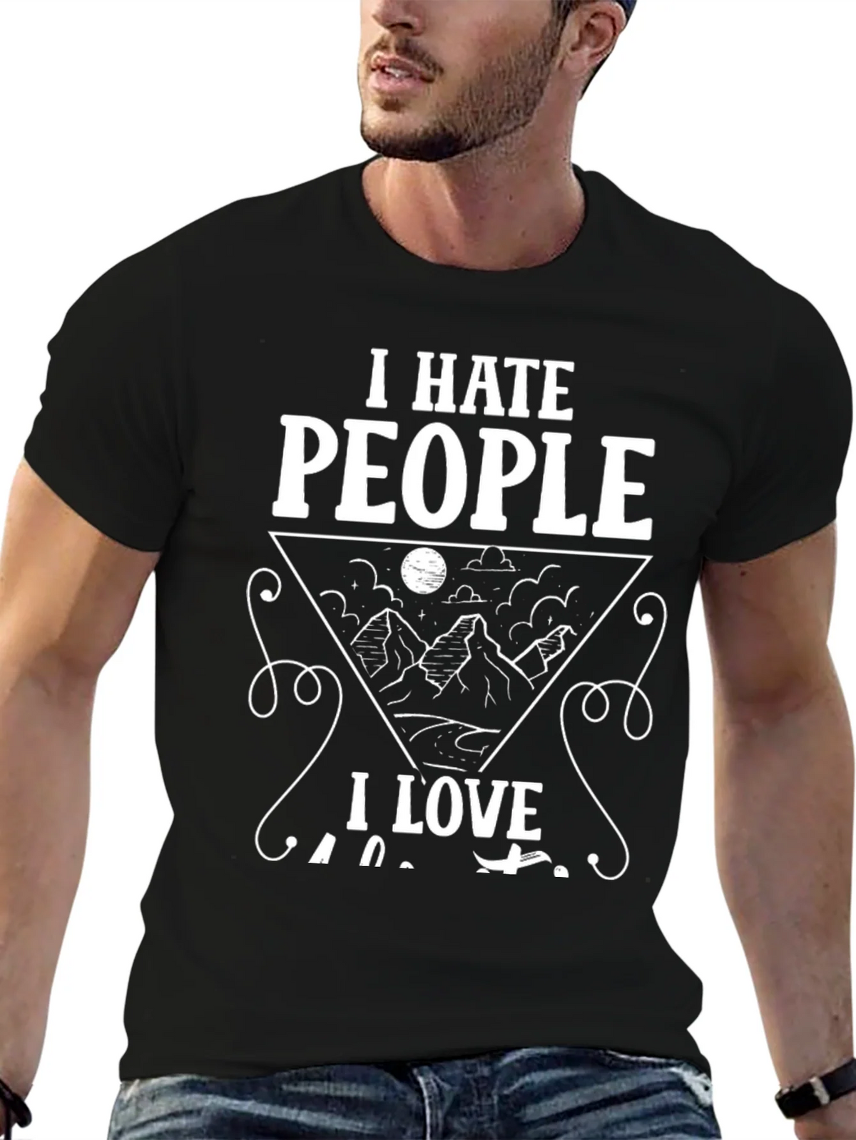 I Hate People I Love Camping Black Graphic T-Shirt product image 6
