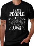 I Hate People I Love Camping Black Graphic T-Shirt product image 1