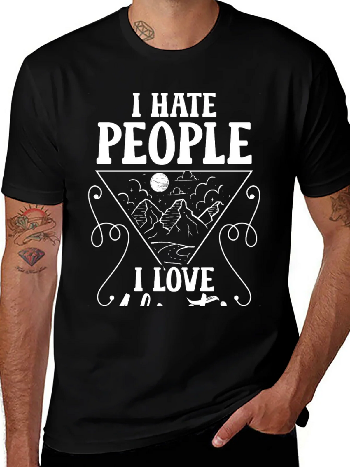 I Hate People I Love Camping Black Graphic T-Shirt product image 1