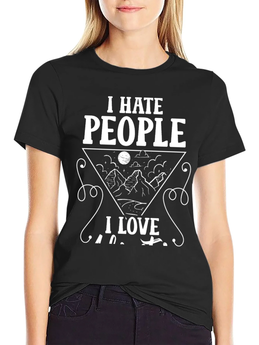 I Hate People I Love Camping Black Graphic T-Shirt product image 2