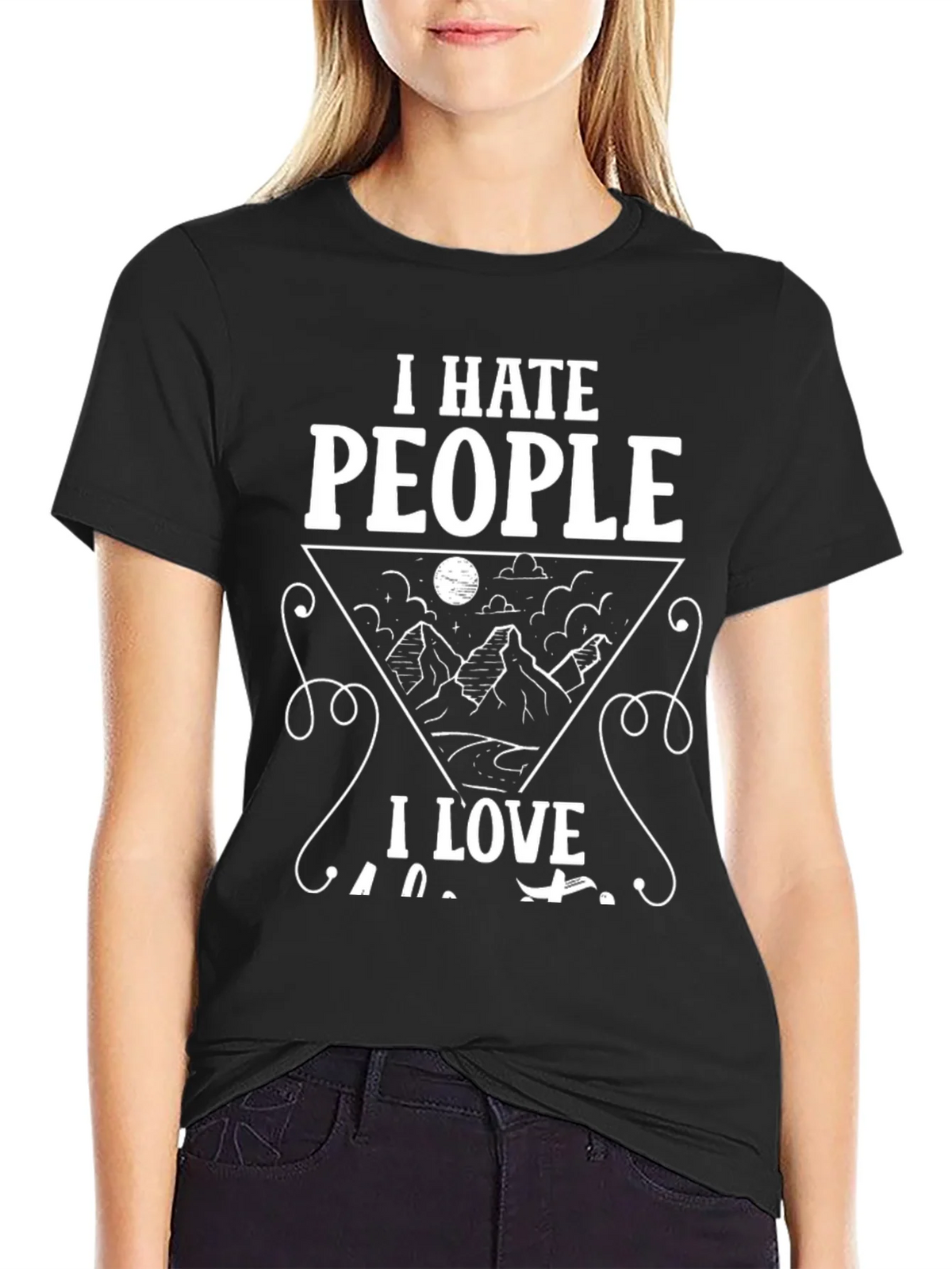 I Hate People I Love Camping Black Graphic T-Shirt product image 2