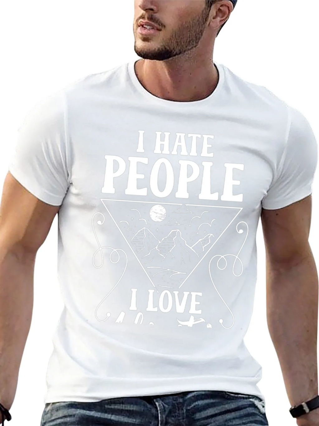 I Hate People I Love Camping Black Graphic T-Shirt product image 12