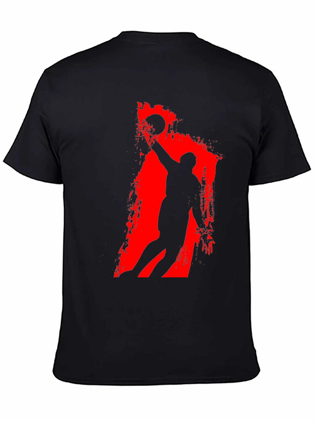 Basketball Silhouette Graphic Tee - Black Cotton T-Shirt product image 4