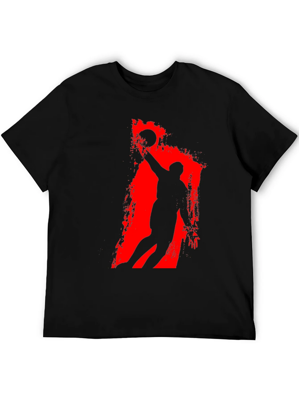 Basketball Silhouette Graphic Tee - Black Cotton T-Shirt product image 5