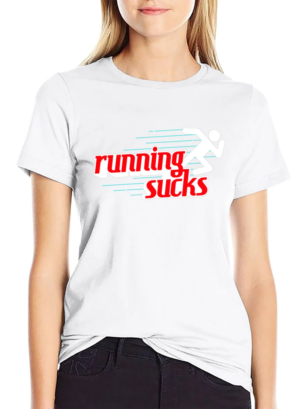 Running Sucks Graphic T-Shirt - Black Sporty & Humorous product image 8