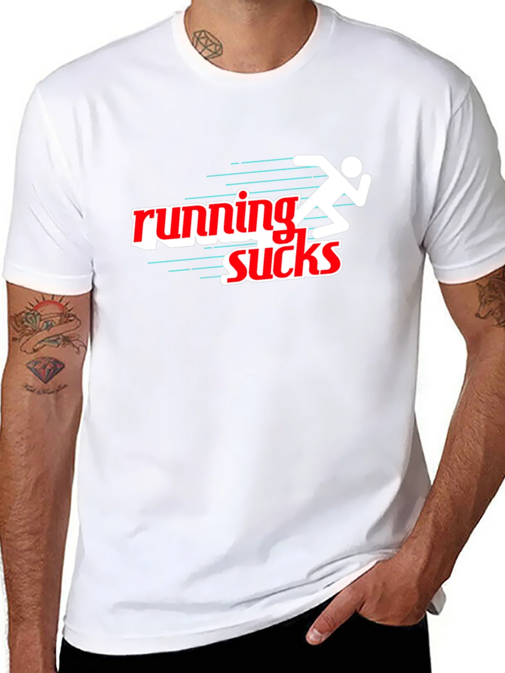 Running Sucks Graphic T-Shirt - Black Sporty & Humorous product image 7