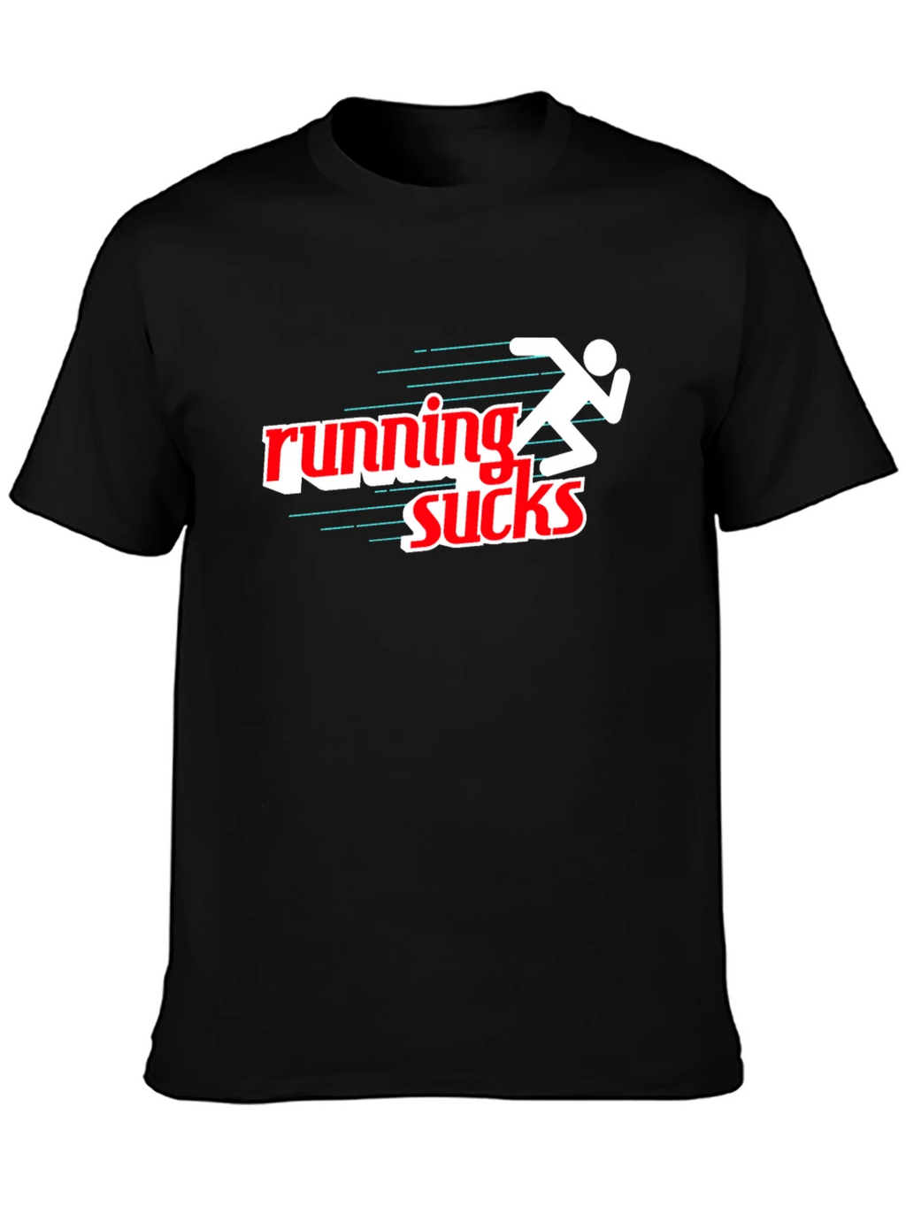 Running Sucks Graphic T-Shirt - Black Sporty & Humorous product image 3