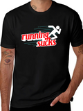 Running Sucks Graphic T-Shirt - Black Sporty & Humorous product image 1
