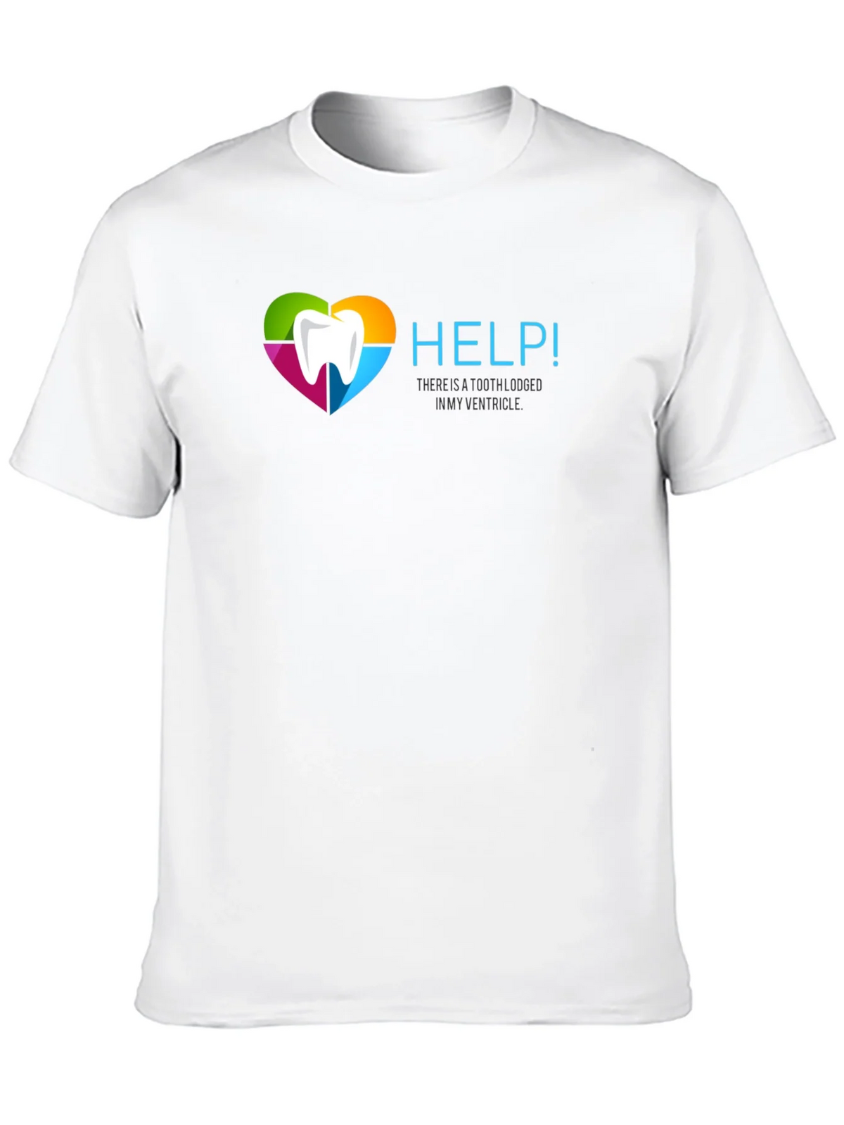 Help! Funny Tooth Ventricle Black T-Shirt product image 9