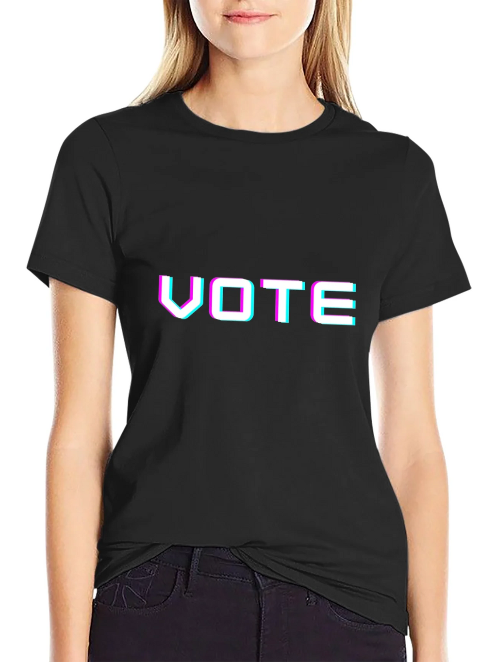 Vote Glitchcore Tee - Unisex Black T-Shirt product image 2