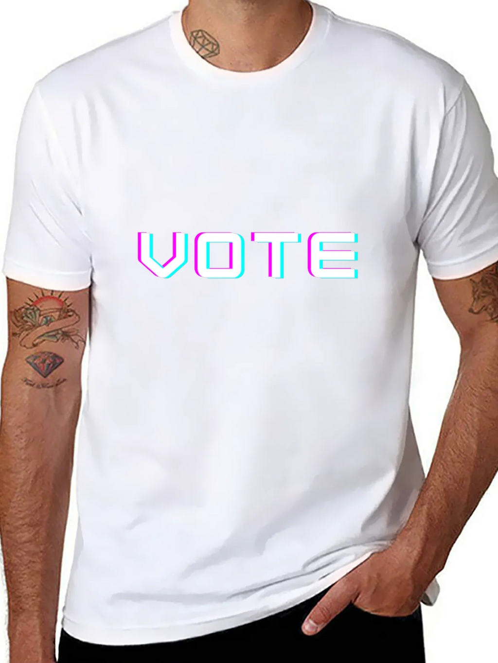 Vote Glitchcore Tee - Unisex Black T-Shirt product image 7
