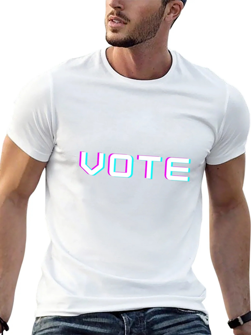Vote Glitchcore Tee - Unisex Black T-Shirt product image 12