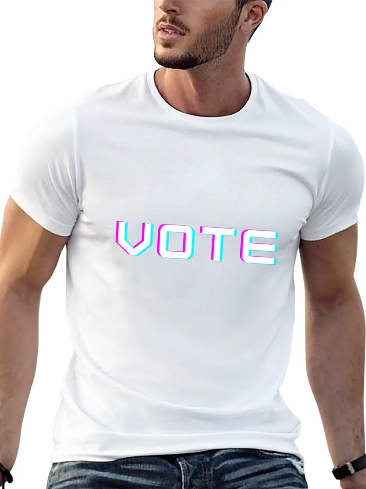 Vote Glitchcore Tee - Unisex Black T-Shirt product image 12
