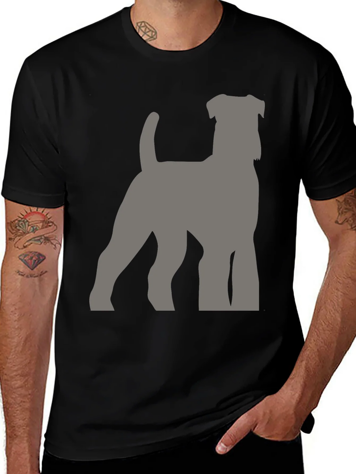Dog Breed Silhouette Graphic Tee - Black product image 1