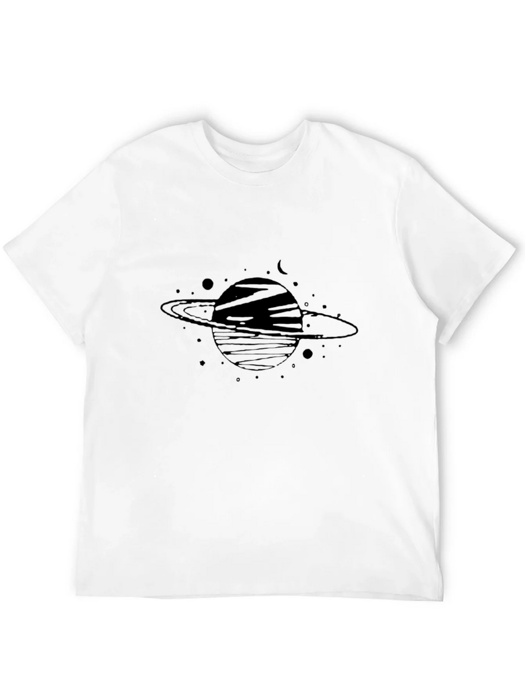 Saturn Graphic Black T-Shirt - Trendy Space Design product image 9
