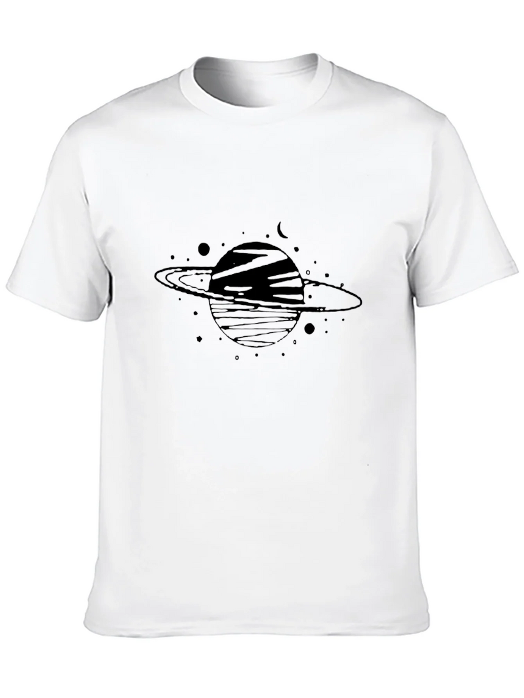 Saturn Graphic Black T-Shirt - Trendy Space Design product image 7
