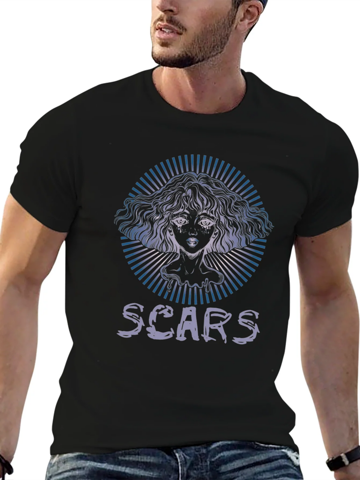 Scars Graphic Tee - Unisex Black Cotton Shirt product image 6