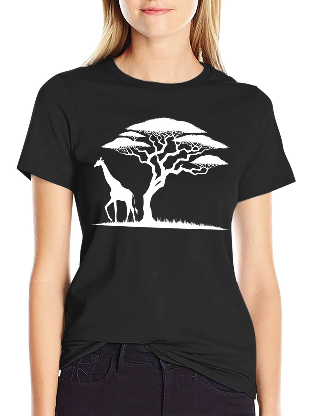 Giraffe and Acacia Tree Graphic Tee product image 2
