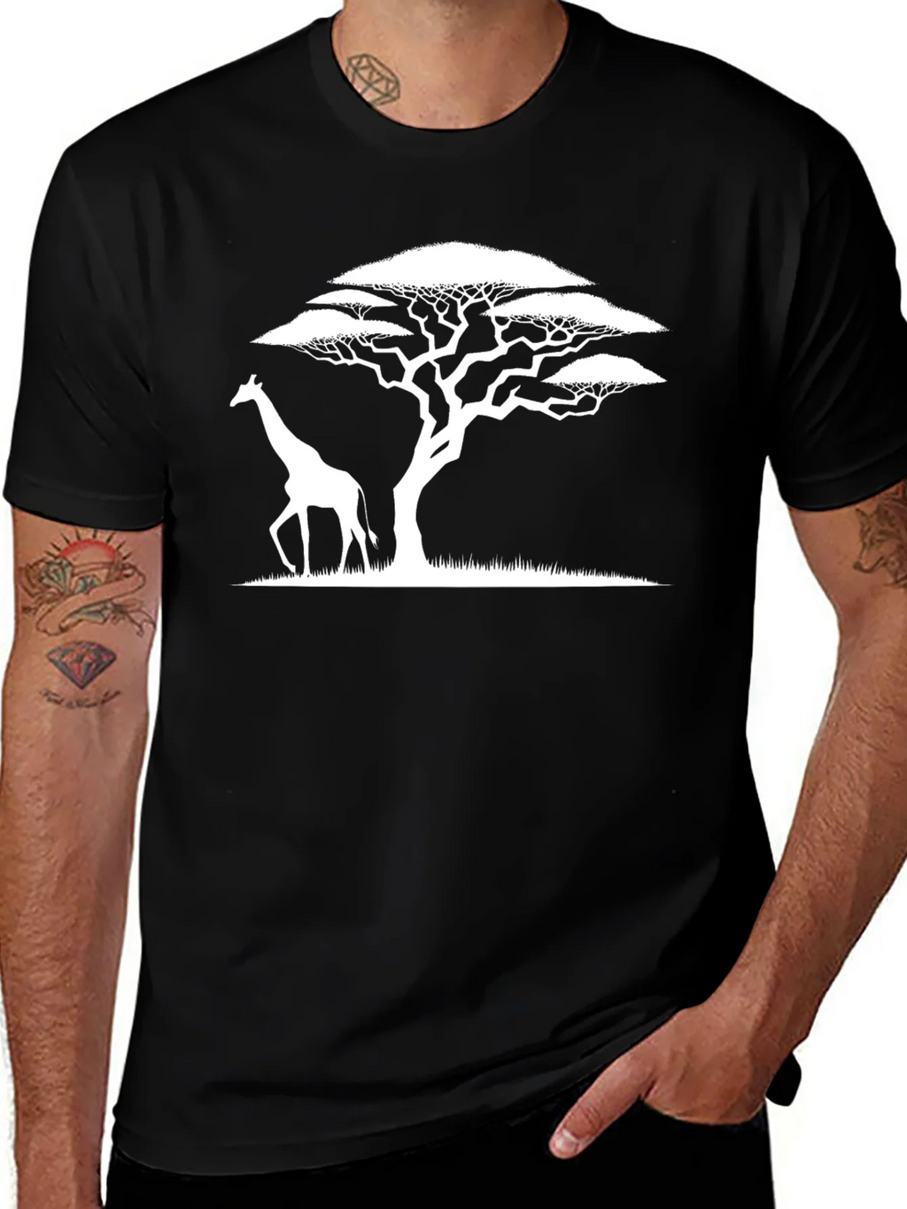 Giraffe and Acacia Tree Graphic Tee product image 1