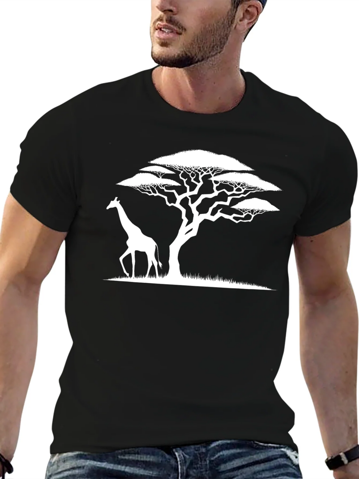 Giraffe and Acacia Tree Graphic Tee product image 6