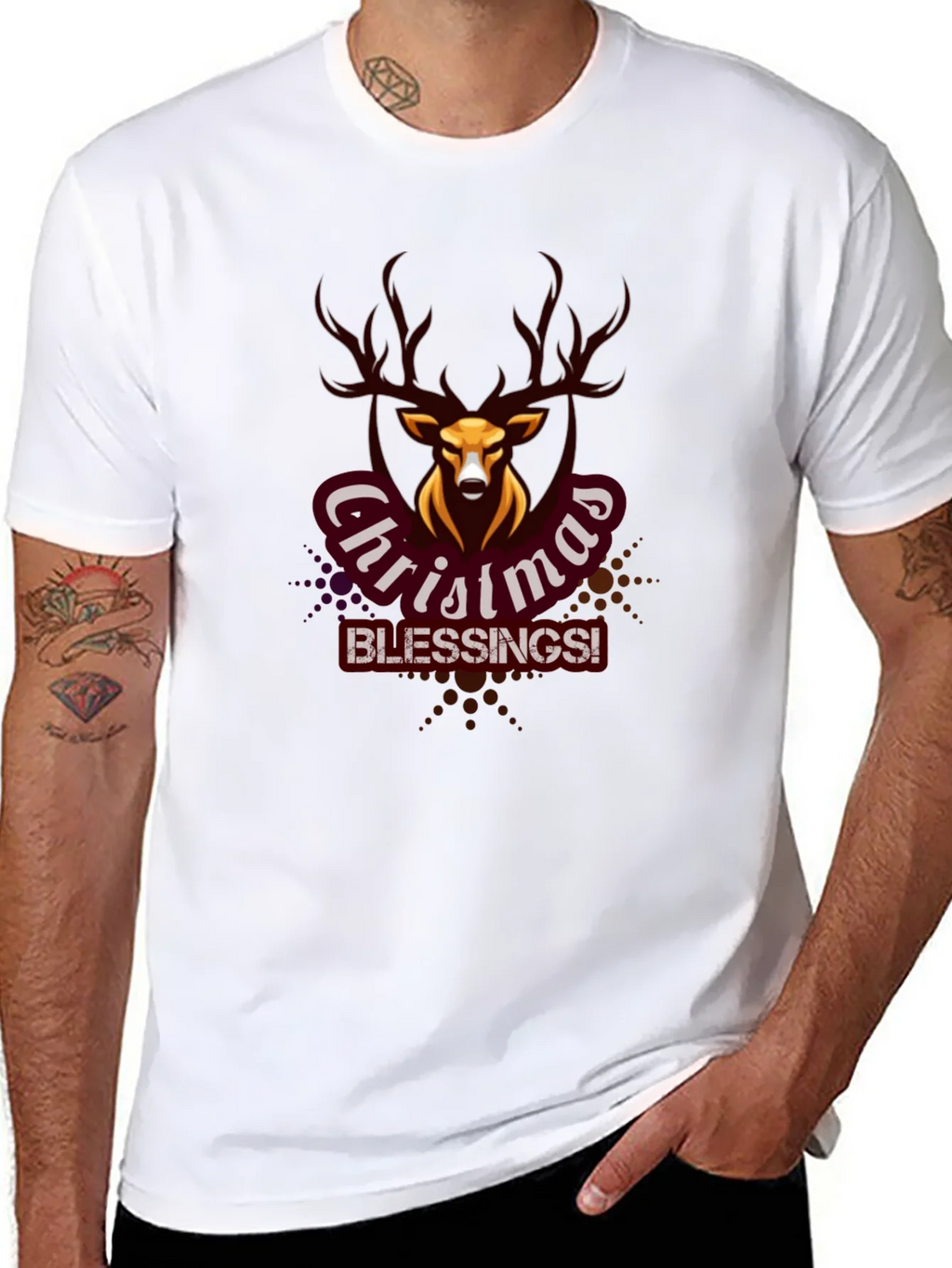 Christmas Blessings Deer Graphic Tee product image 4