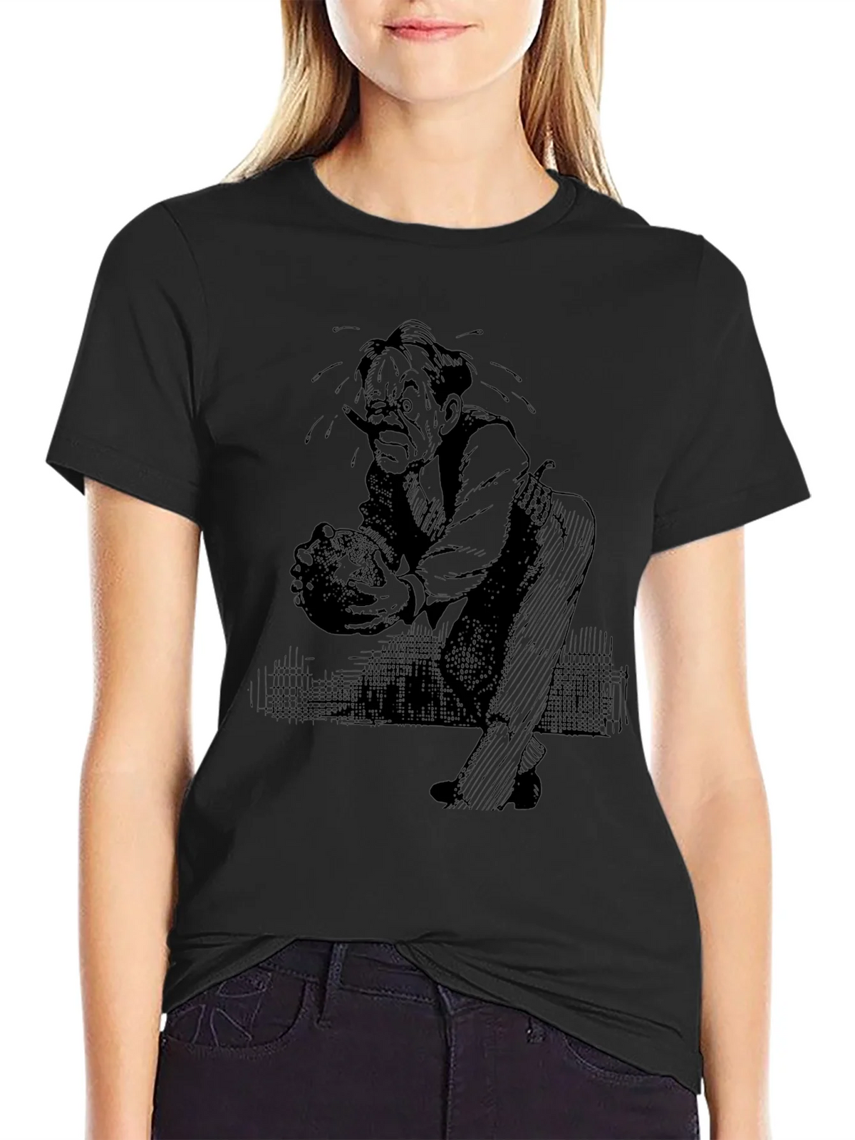Vintage Cartoon Graphic Tee - Black product image 2
