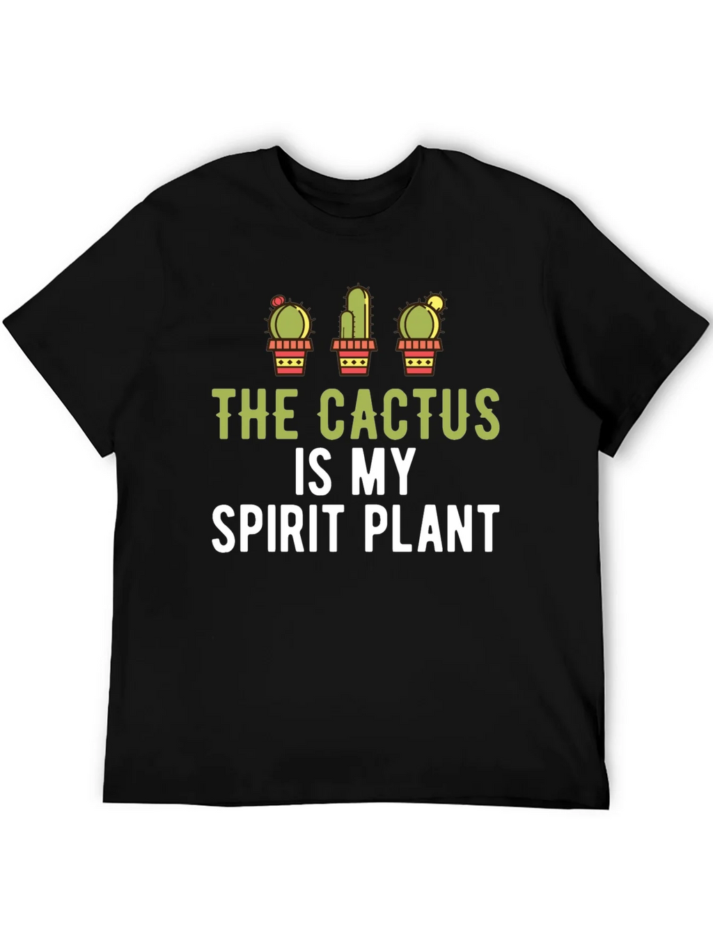 Cactus Spirit Plant Graphic Tee - Black Cotton product image 5