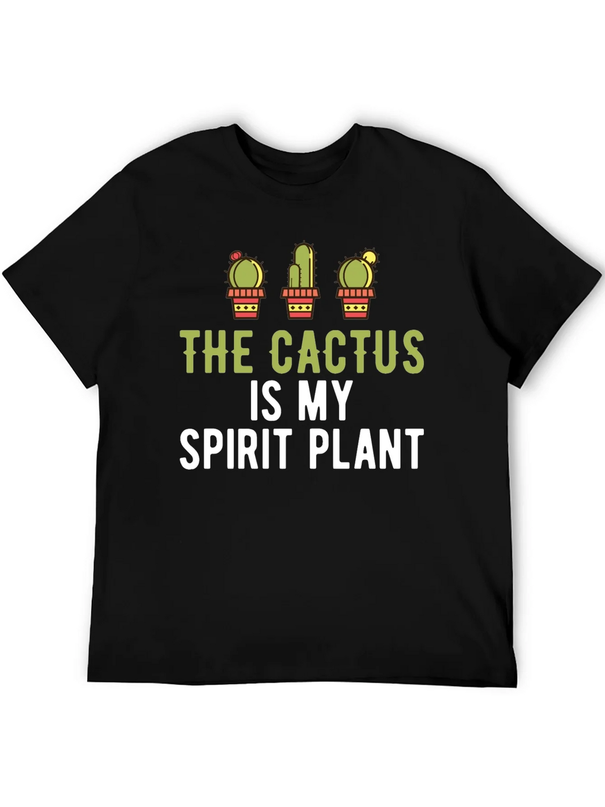 Cactus Spirit Plant Graphic Tee - Black Cotton product image 5